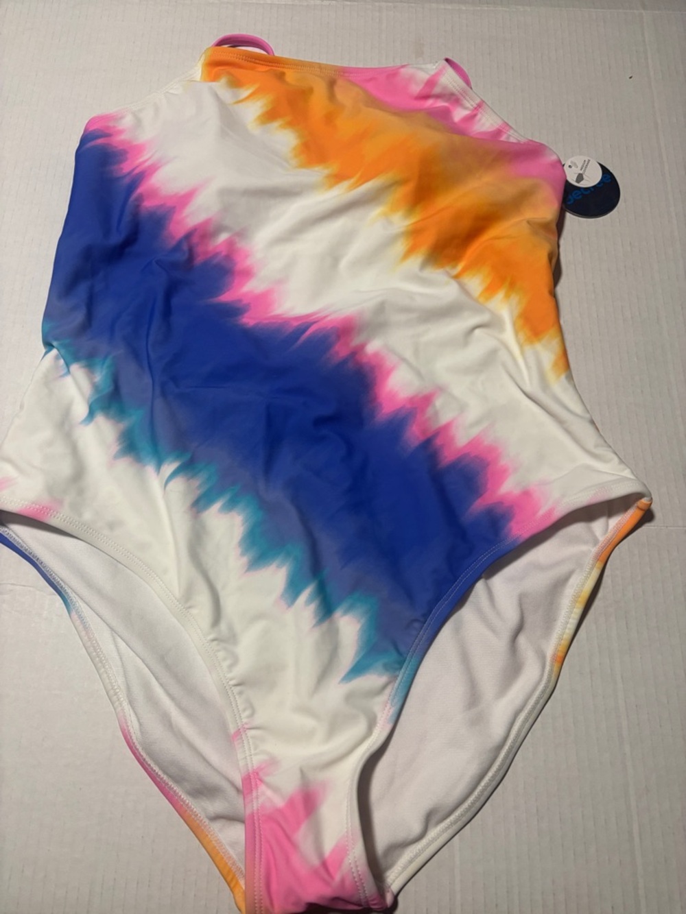 Decree Multicolor Tie-Dye One-Piece Swimsuit - Blue, Pink, Orange, White